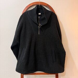 Lane Bryant - Black sherpa sweatshirt. Zip collar. - Size 26/28